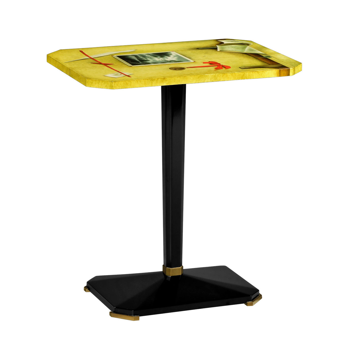 Rectangular Black & Trompe L'oeil Side Table