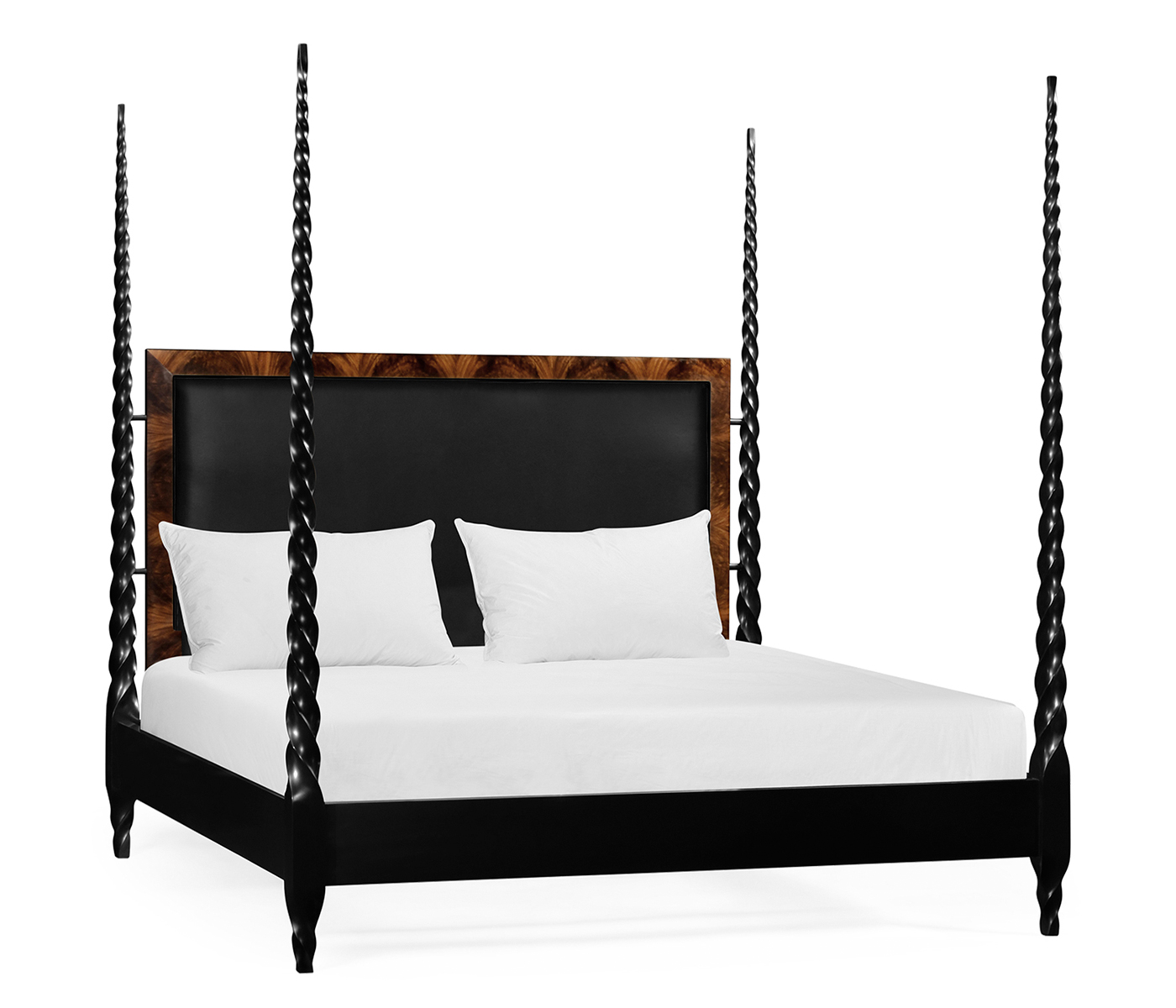 Tropical Walnut & Black Barleytwist Cali King Bed