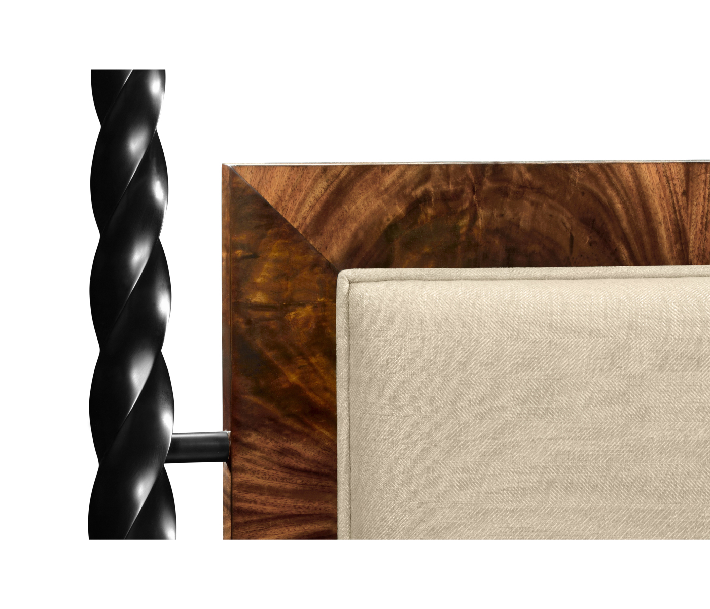 Tropical Walnut & Black Barleytwist UK King Bed