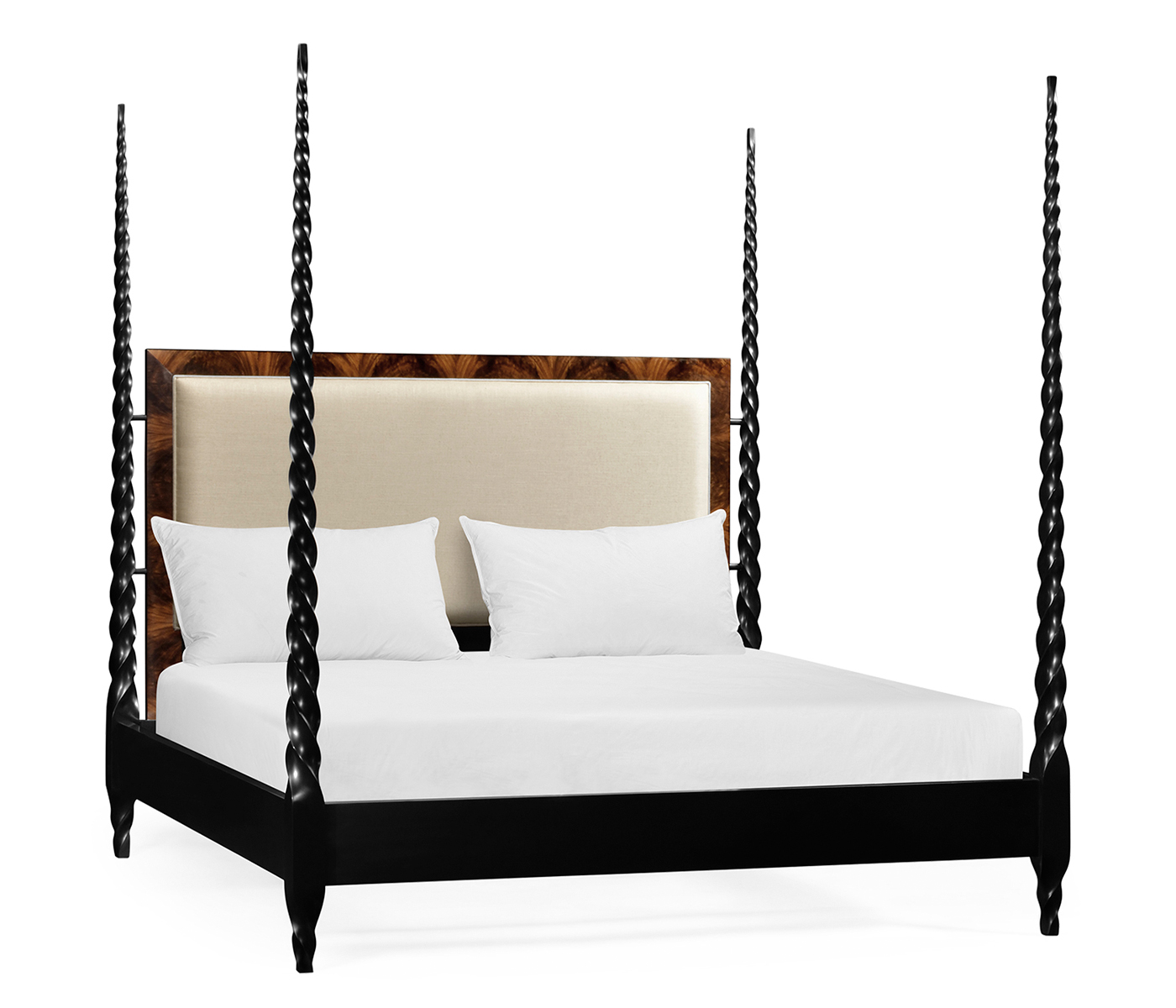 Tropical Walnut & Black Barleytwist UK King Bed