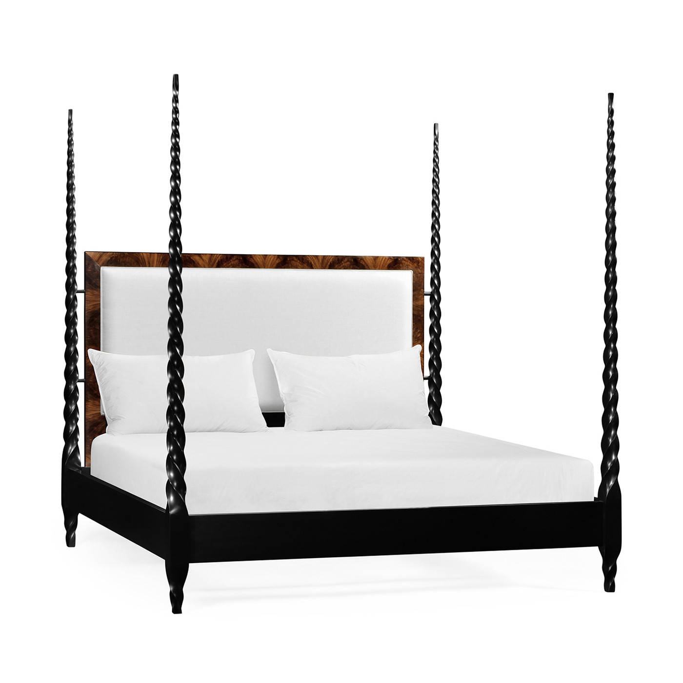 Tropical Walnut & Black Barleytwist UK King Bed