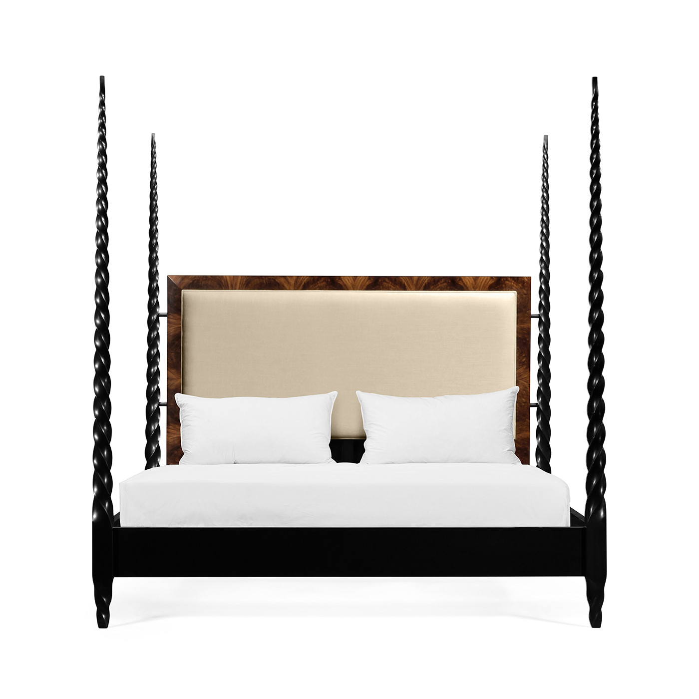 Tropical Walnut & Black Barleytwist UK Queen Bed