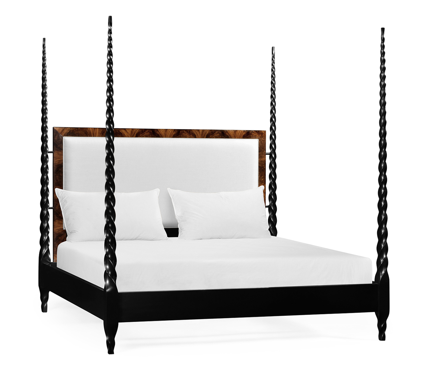 Tropical Walnut & Black Barleytwist UK Queen Bed