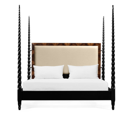 Tropical Walnut & Black Barleytwist US King Bed