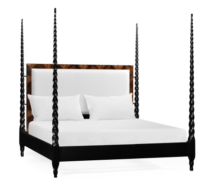 Tropical Walnut & Black Barleytwist US King Bed