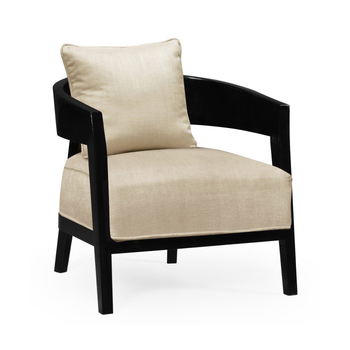 Smoky Black Tub Chair with Back Pillow