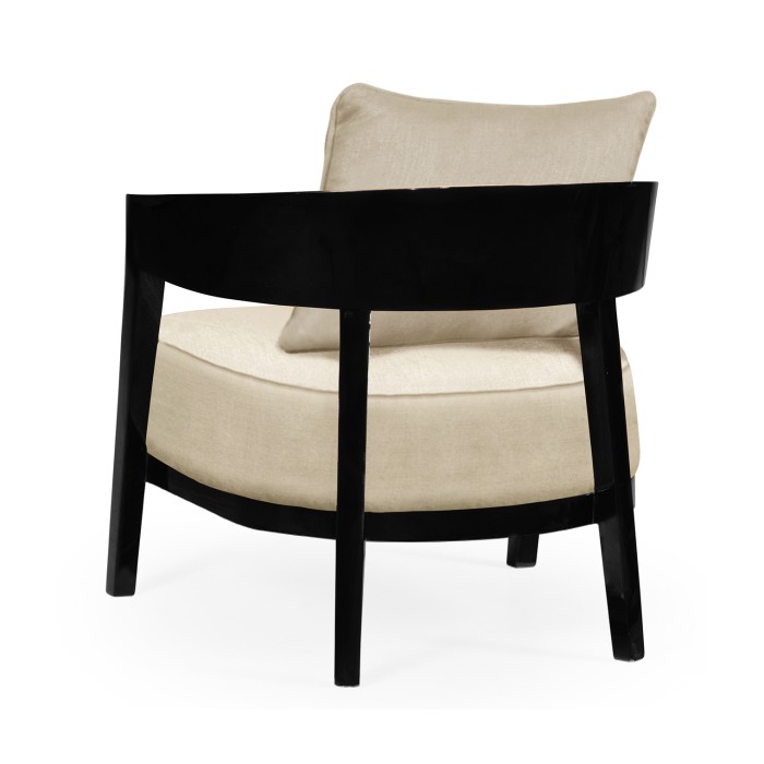 Smoky Black Tub Chair with Back Pillow