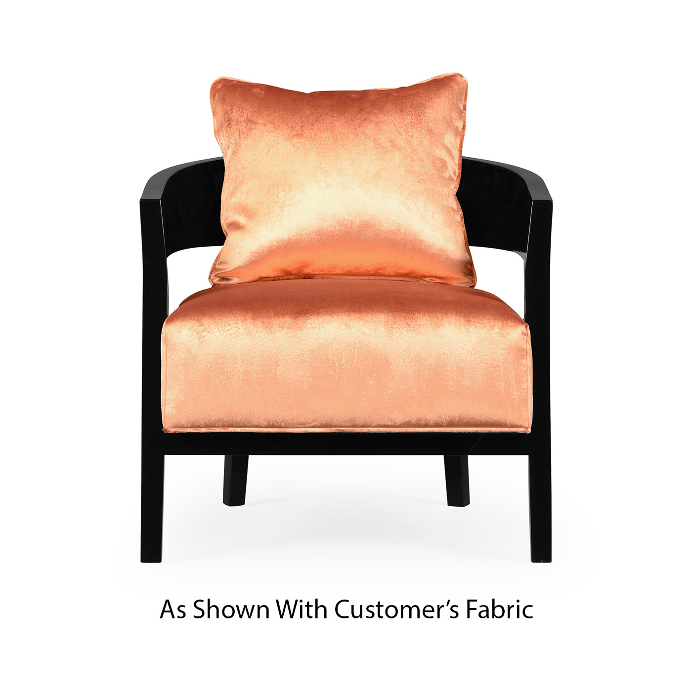 Smoky Black Tub Chair with Back Pillow