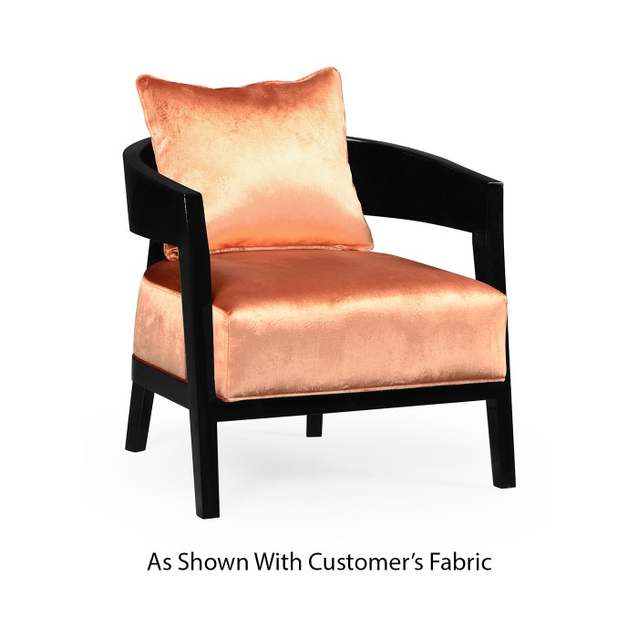 Smoky Black Tub Chair with Back Pillow