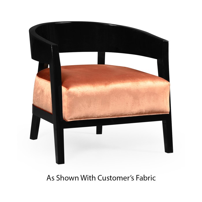 Smoky Black Tub Chair with Back Pillow