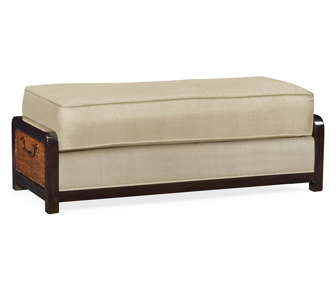 Sonokelling & Brown Rattan Ottoman
