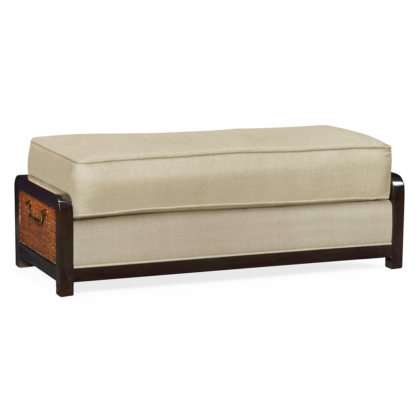 Sonokelling & Brown Rattan Ottoman