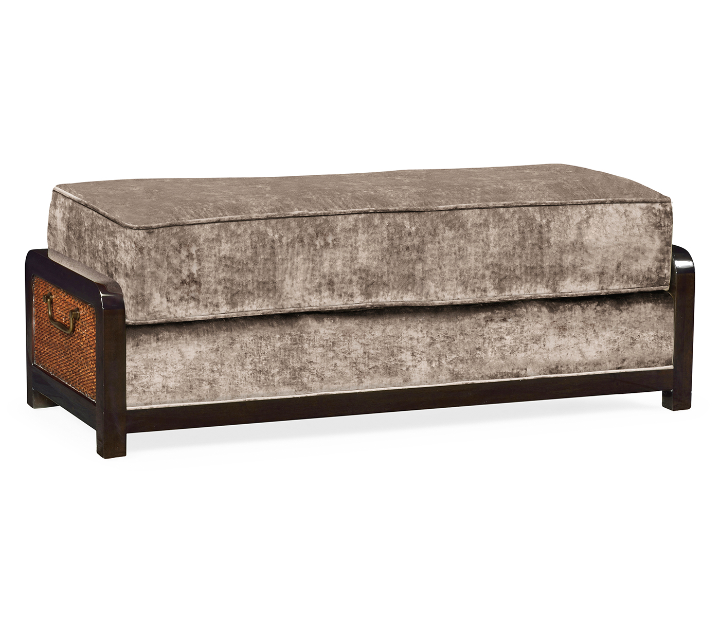 Sonokelling & Brown Rattan Ottoman