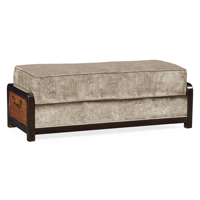 Sonokelling & Brown Rattan Ottoman