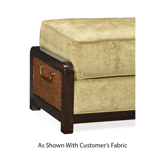 Sonokelling & Brown Rattan Ottoman