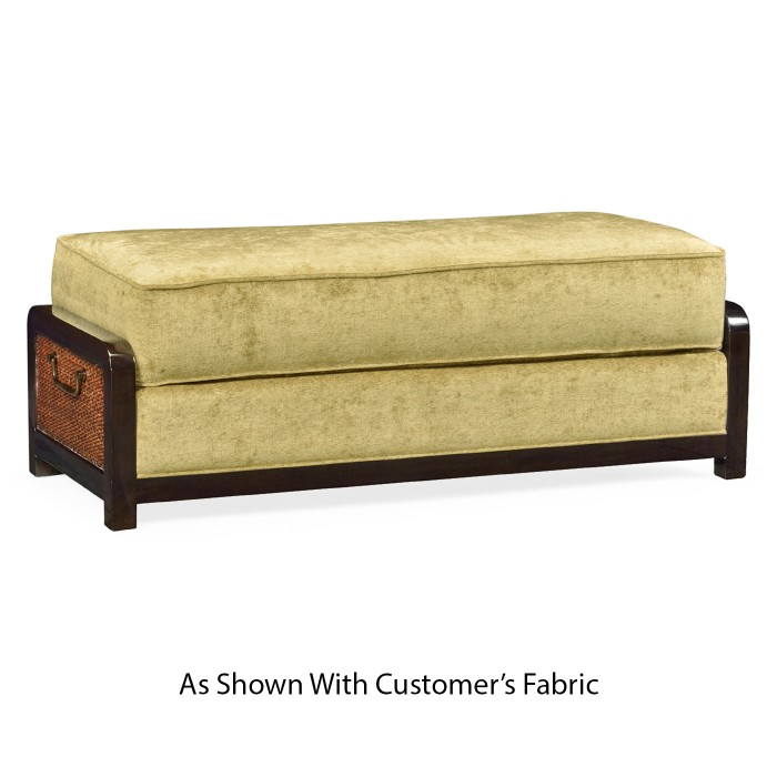 Sonokelling & Brown Rattan Ottoman