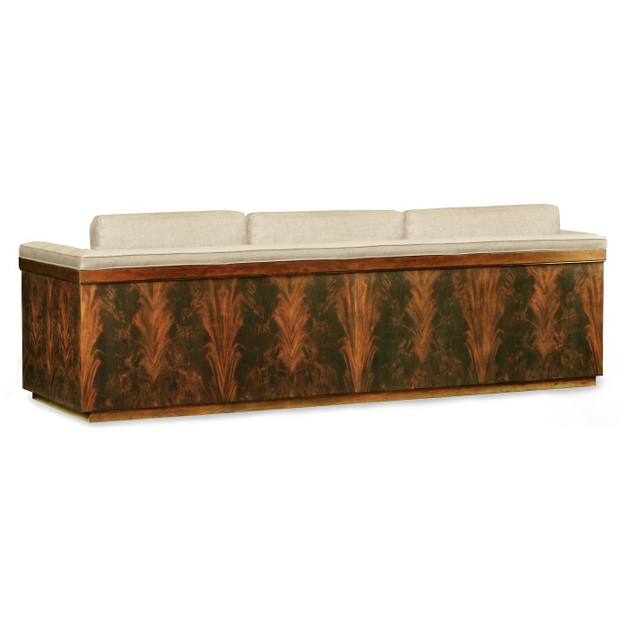 Antique Mahogany Brown High Lustre Sofa