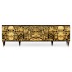 Dark Gold Walnut & Hand Painted TV Cabinet