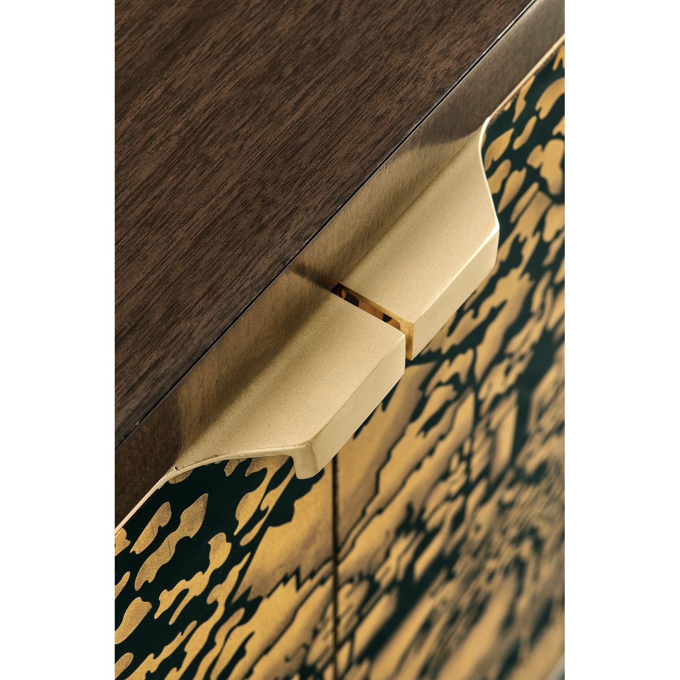 Dark Gold Walnut & Hand Painted TV Cabinet