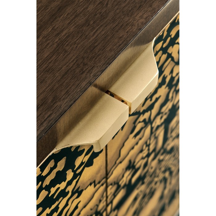 Dark Gold Walnut & Hand Painted TV Cabinet