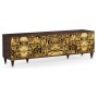 Dark Gold Walnut & Hand Painted TV Cabinet