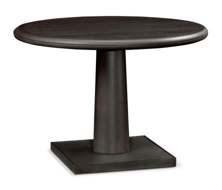 Round Dark Brown Ash Dining Table