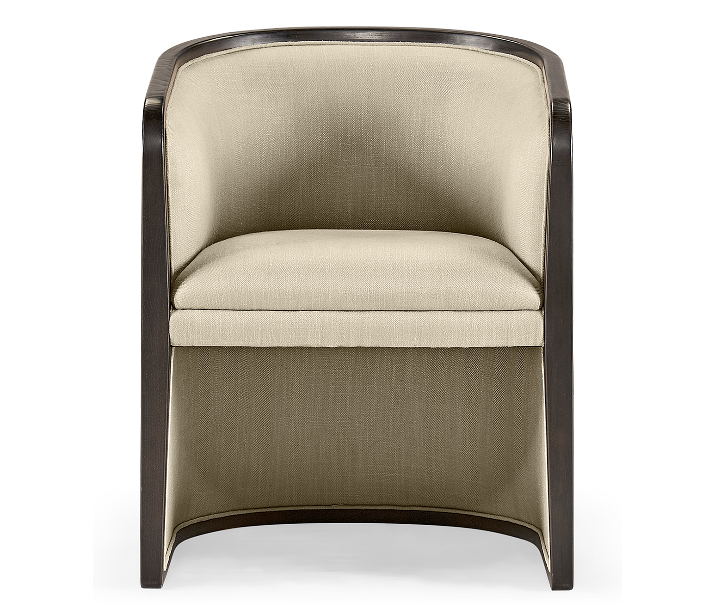 Dark Brown Ash & Woven Rattan Tub Chair