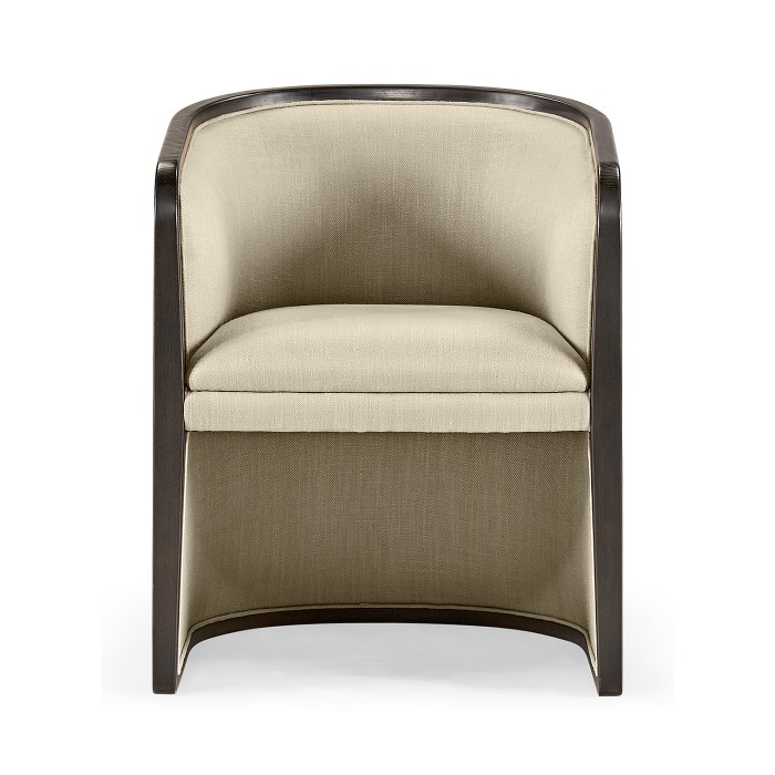 Dark Brown Ash & Woven Rattan Tub Chair
