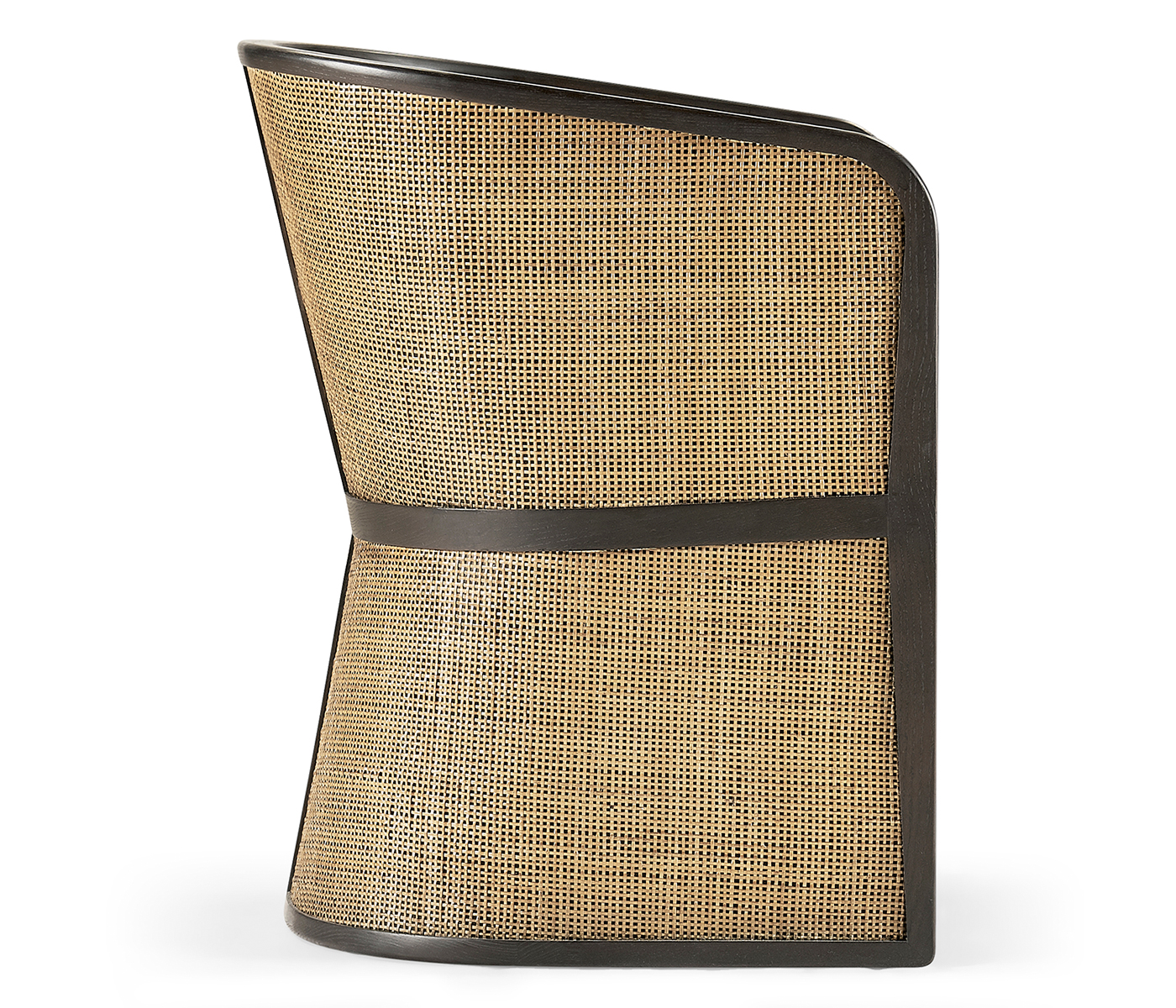 Dark Brown Ash & Woven Rattan Tub Chair