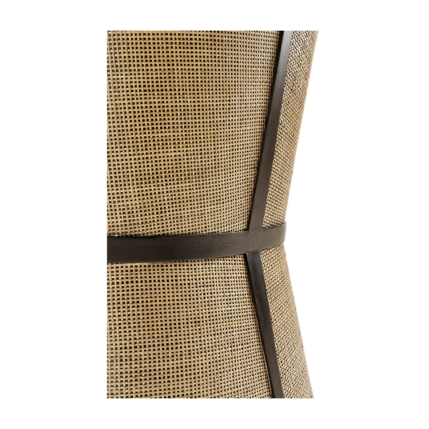Dark Brown Ash & Woven Rattan Tub Chair