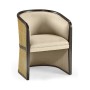 Dark Brown Ash & Woven Rattan Tub Chair