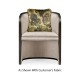 Dark Brown Ash & Woven Rattan Tub Chair