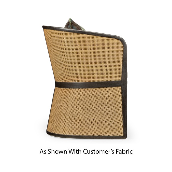 Dark Brown Ash & Woven Rattan Tub Chair