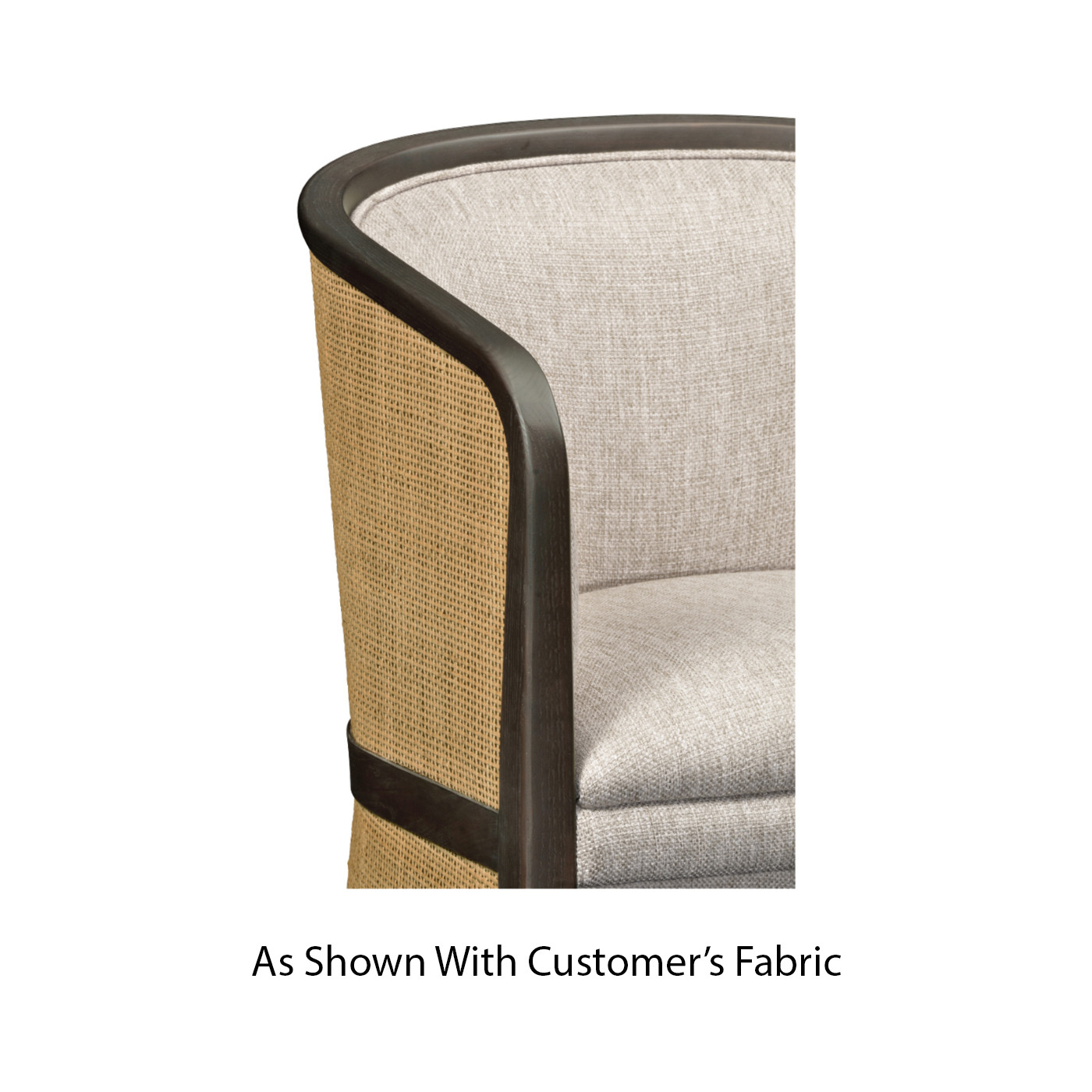 Dark Brown Ash & Woven Rattan Tub Chair