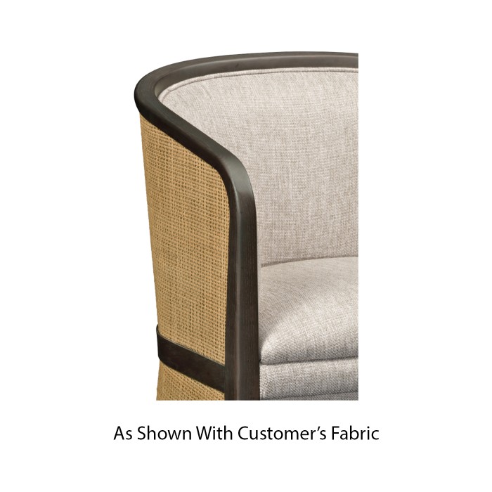 Dark Brown Ash & Woven Rattan Tub Chair