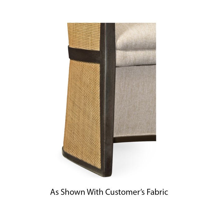 Dark Brown Ash & Woven Rattan Tub Chair