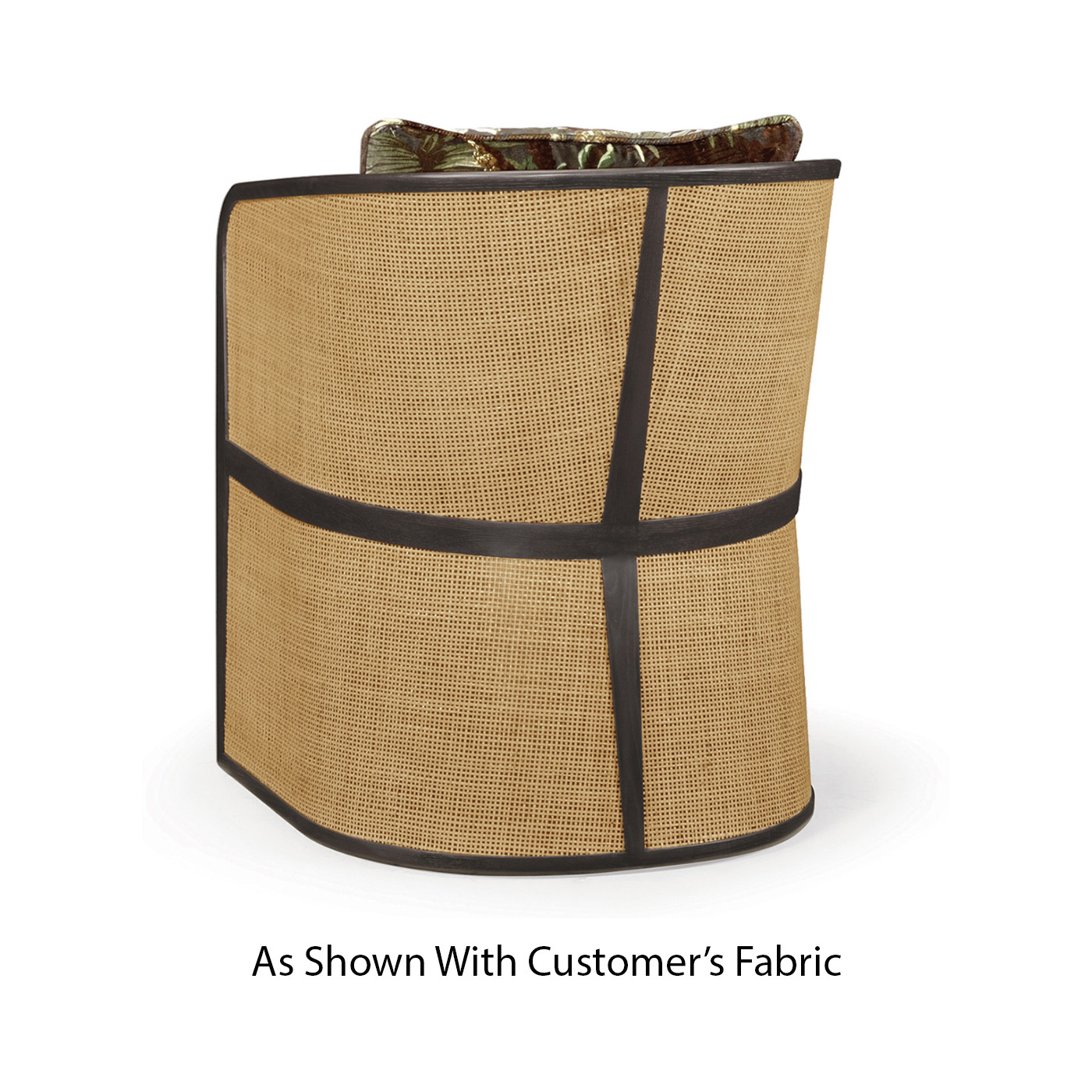 Dark Brown Ash & Woven Rattan Tub Chair