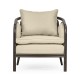 Dark Brown Ash & Woven Rattan Occasional Chair