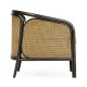 Dark Brown Ash & Woven Rattan Occasional Chair