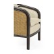 Dark Brown Ash & Woven Rattan Occasional Chair