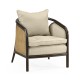 Dark Brown Ash & Woven Rattan Occasional Chair