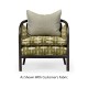 Dark Brown Ash & Woven Rattan Occasional Chair