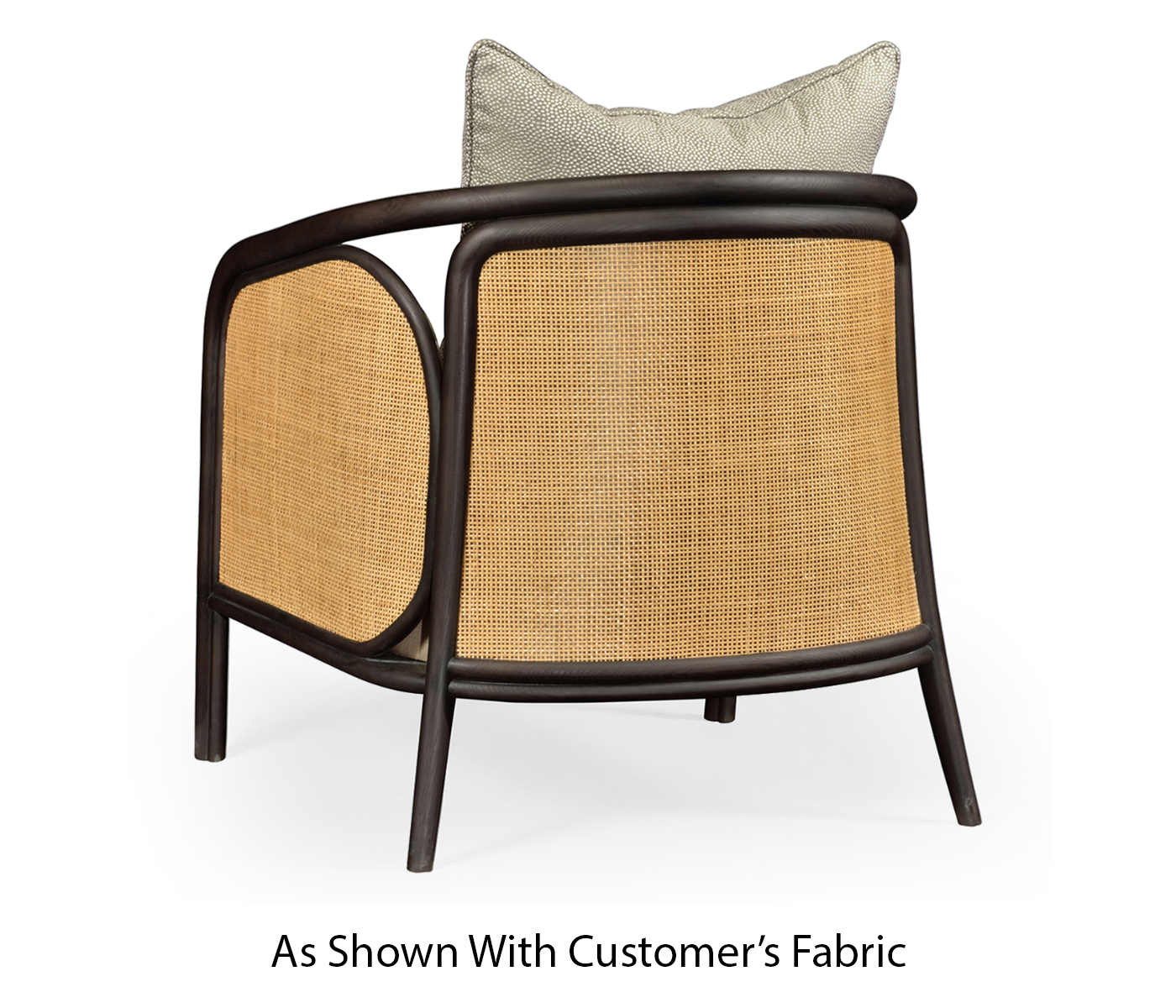 Dark Brown Ash & Woven Rattan Occasional Chair