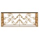 Rectangular Arabesque Gilded Iron Coffee Table with 20mm Clear Glass Top