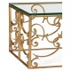 Rectangular Arabesque Gilded Iron Coffee Table with 20mm Clear Glass Top