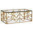 Rectangular Arabesque Gilded Iron Coffee Table with 20mm Clear Glass Top