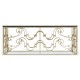Rectangular Arabesque Silver-Leaf Iron Coffee Table with 20mm Clear Glass Top