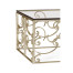 Rectangular Arabesque Silver-Leaf Iron Coffee Table with 20mm Clear Glass Top