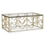 Rectangular Arabesque Silver-Leaf Iron Coffee Table with 20mm Clear Glass Top