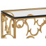 Rectangular Arabesque Gilded Iron End Table with 20mm Clear Glass Top